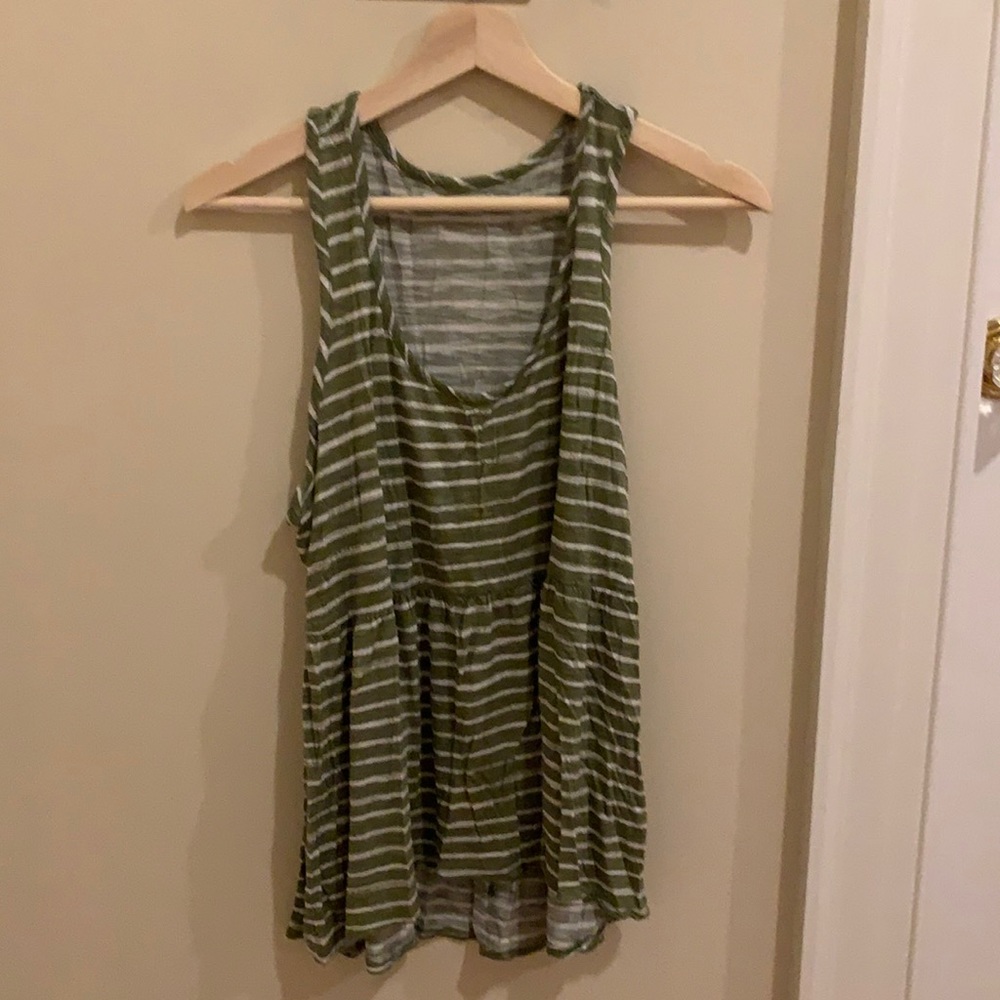 Green striped tank top